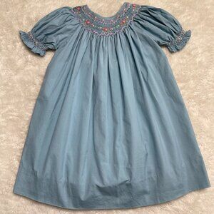 Petit Ami Girl's Baby Blue Smocked Short Sleeve Dress Size 18 Months